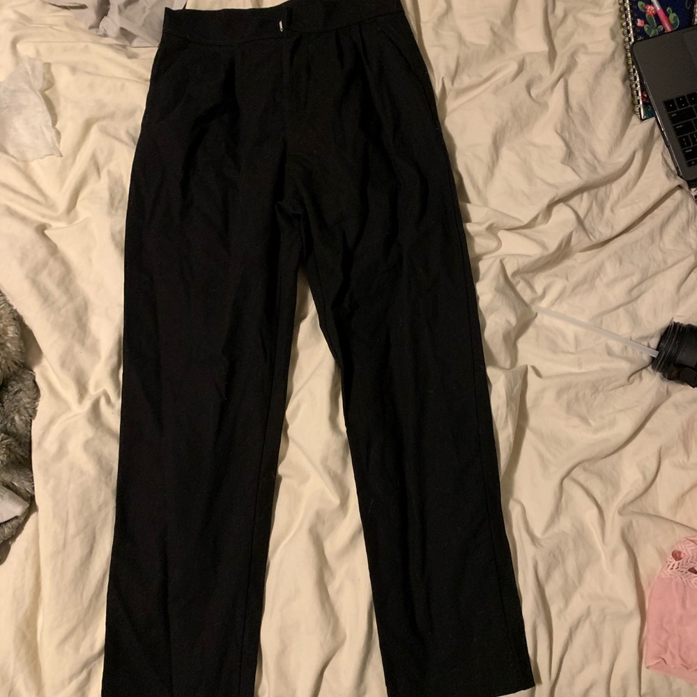 Black crop slacks